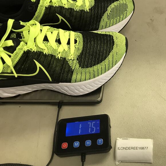 Nike React Infinity Run Flyknit 2 Running Shoes Mens Size11 Volt Black Lace Up main image 5